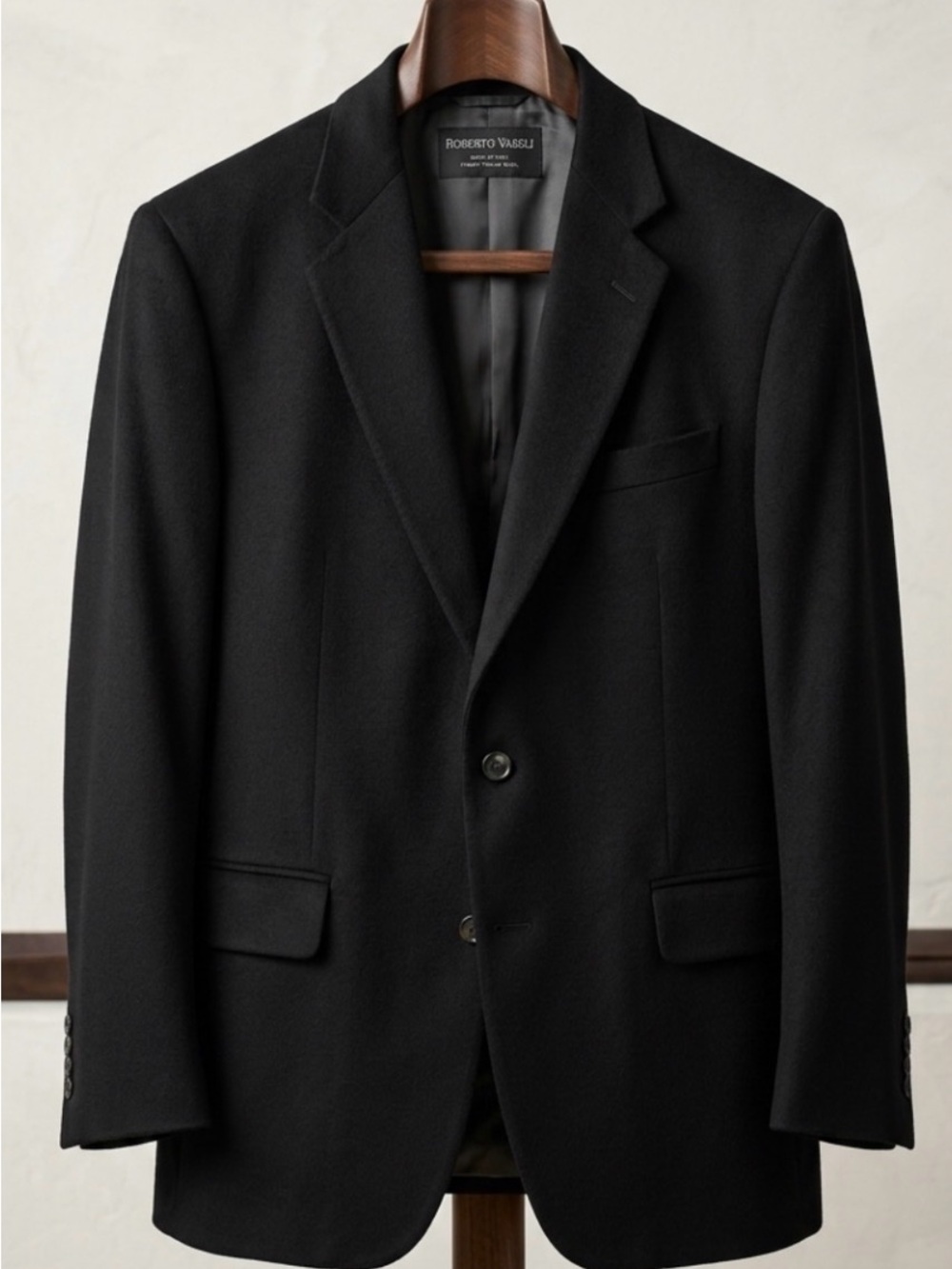 Roberto Vasalli lambswool/cashmere Black Men's suit coat Blazer 42R